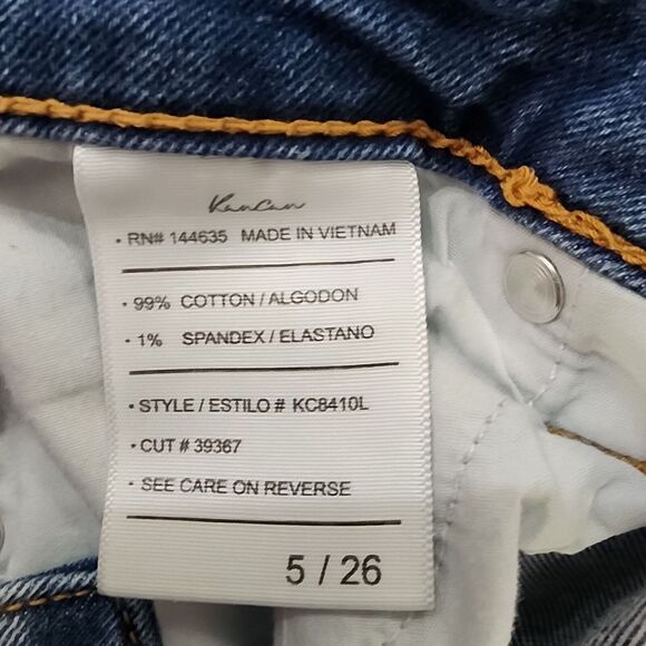 Kancan Mid Rise Tapered Leg Distressed Jeans 5/26 - Picture 5 of 6